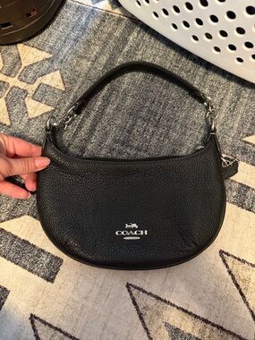 Coach Mini Payton Black Pebbled Leather Small Shoulder Bag